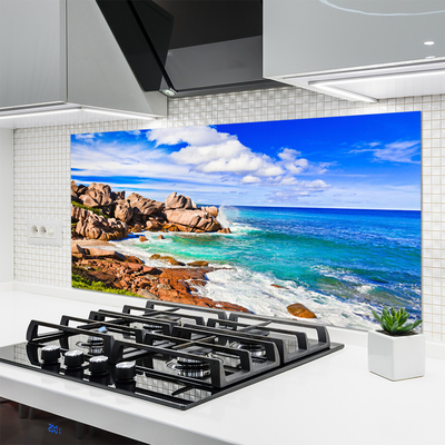 Painel vidro cozinha Paisagem marinha de Beach Rocks