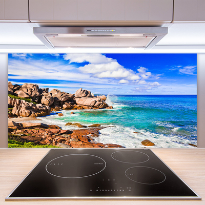 Painel vidro cozinha Paisagem marinha de Beach Rocks