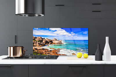 Painel vidro cozinha Paisagem marinha de Beach Rocks