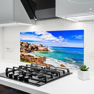 Painel vidro cozinha Paisagem marinha de Beach Rocks