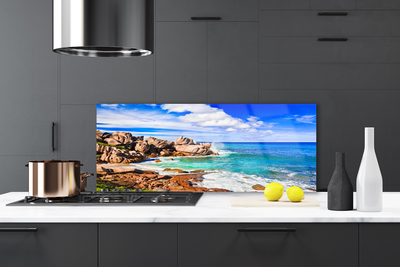 Painel vidro cozinha Paisagem marinha de Beach Rocks