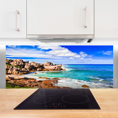 Painel vidro cozinha Paisagem marinha de Beach Rocks