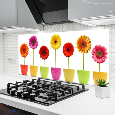 Painel vidro cozinha Flores Planta Natureza