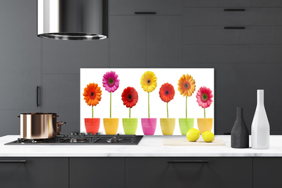 Painel vidro cozinha Flores Planta Natureza