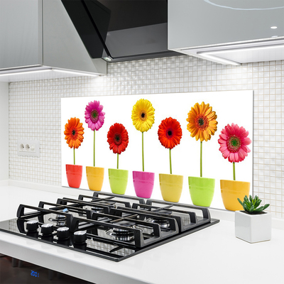 Painel vidro cozinha Flores Planta Natureza