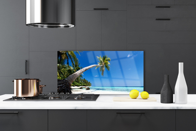 Painel cozinha Praia Palmeira Mar Paisagem