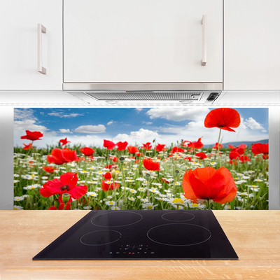 Painel vidro cozinha Flores do Prado Natureza