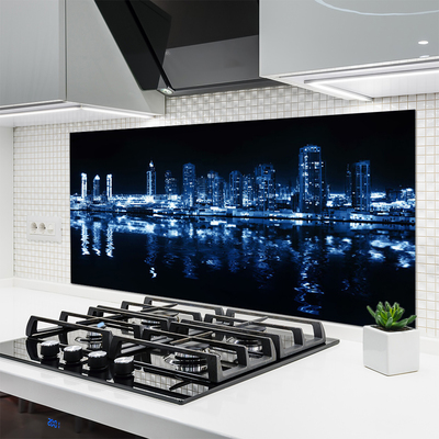 Painel vidro cozinha Arranha-céus Casas da Cidade