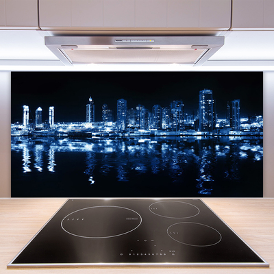 Painel vidro cozinha Arranha-céus Casas da Cidade