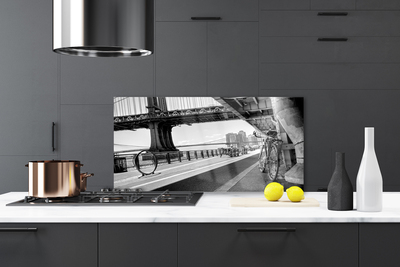 Painel vidro cozinha Arquitetura de bicicleta de ponte