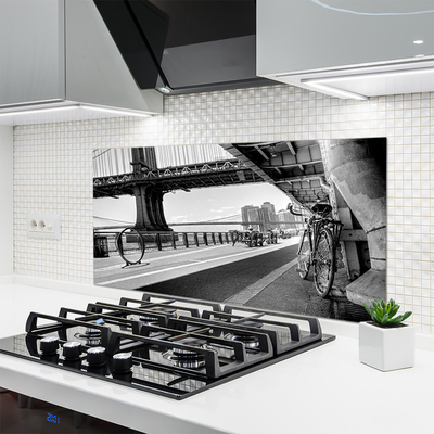 Painel vidro cozinha Arquitetura de bicicleta de ponte