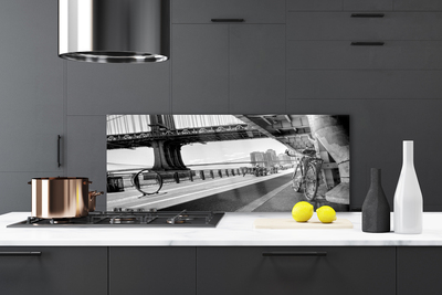 Painel vidro cozinha Arquitetura de bicicleta de ponte