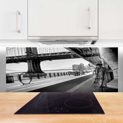 Painel vidro cozinha Arquitetura de bicicleta de ponte