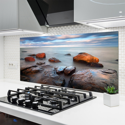 Painel vidro cozinha Paisagem do Mar de Pedras
