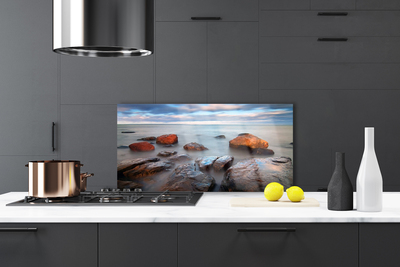 Painel vidro cozinha Paisagem do Mar de Pedras