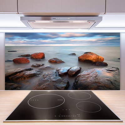Painel vidro cozinha Paisagem do Mar de Pedras