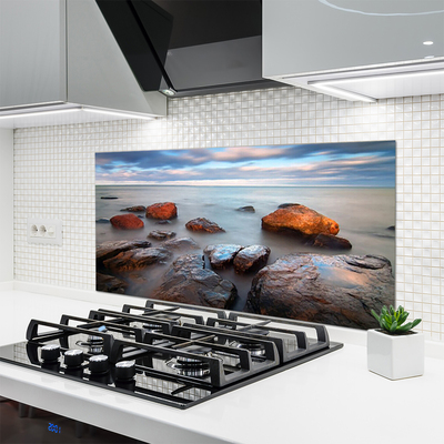 Painel vidro cozinha Paisagem do Mar de Pedras