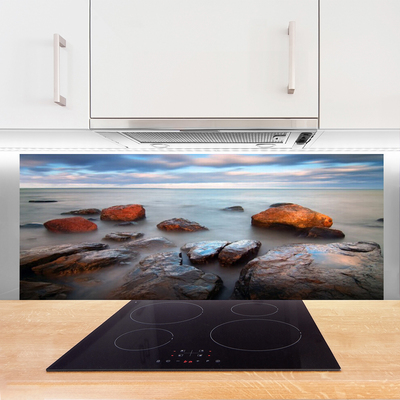 Painel vidro cozinha Paisagem do Mar de Pedras