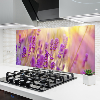 Painel vidro cozinha Flores Planta Natureza