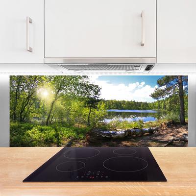 Painel cozinha Árvores da Floresta Lago Natureza