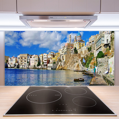 Painel vidro cozinha Arquitetura Cidade Mar