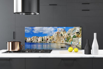 Painel vidro cozinha Arquitetura Cidade Mar