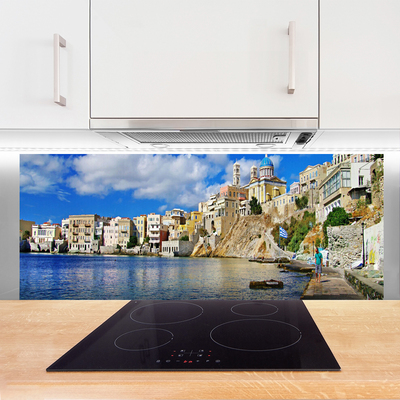 Painel vidro cozinha Arquitetura Cidade Mar