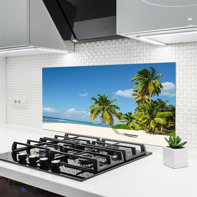 Painel cozinha Praia Palmeira Mar Paisagem