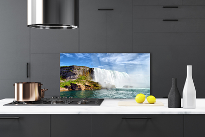 Painel vidro cozinha Cachoeira Mar Natureza