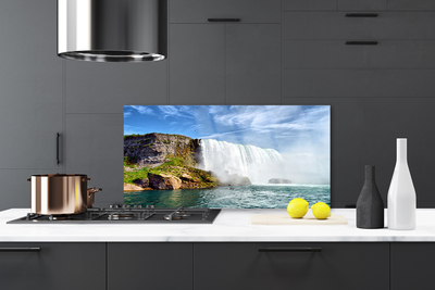 Painel vidro cozinha Cachoeira Mar Natureza