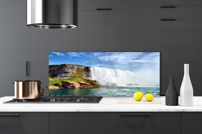 Painel vidro cozinha Cachoeira Mar Natureza