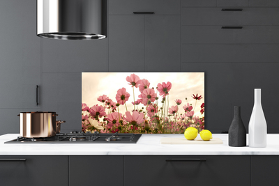 Painel vidro cozinha Natureza do Prado de Flores Silvestres