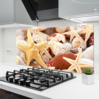 Painel vidro cozinha Praia das Conchas das Estrelas do Mar