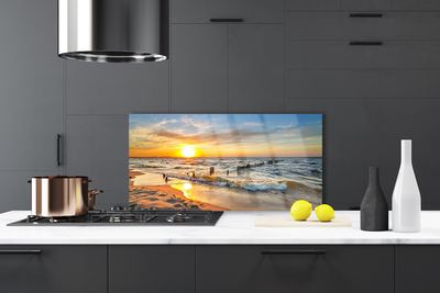 Painel cozinha Praia do Pôr do Sol no Mar