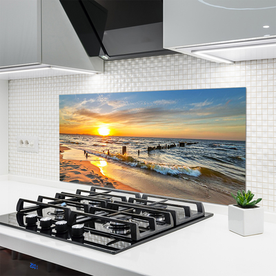 Painel cozinha Praia do Pôr do Sol no Mar