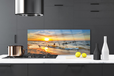 Painel cozinha Praia do Pôr do Sol no Mar