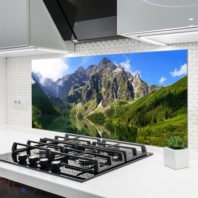Painel vidro cozinha Montanhas Tatra Floresta Morskie Oko