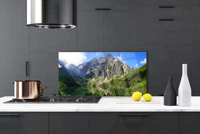 Painel vidro cozinha Montanhas Tatra Floresta Morskie Oko