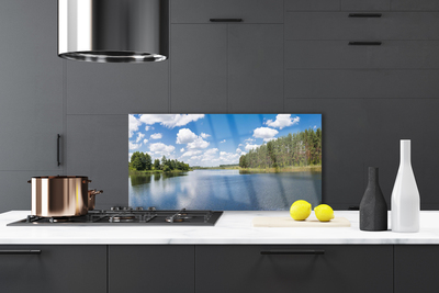 Painel vidro cozinha Paisagem da Floresta do Lago