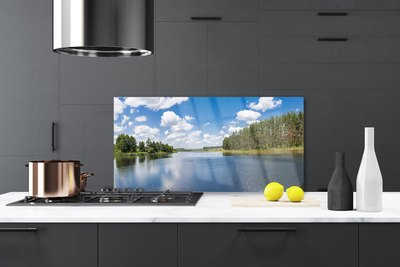 Painel vidro cozinha Paisagem da Floresta do Lago