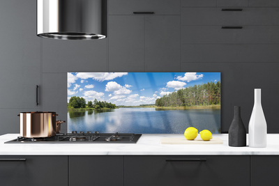 Painel vidro cozinha Paisagem da Floresta do Lago