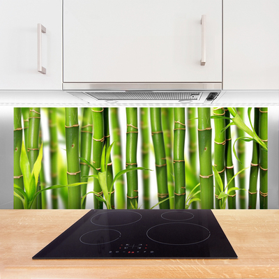 Painel vidro cozinha Brotos de bambu Folhas de bambu