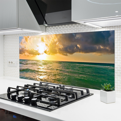 Painel vidro cozinha Pôr do sol no mar