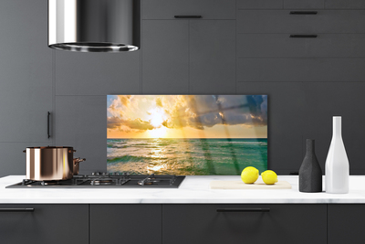 Painel vidro cozinha Pôr do sol no mar