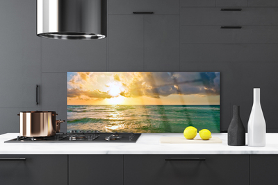 Painel vidro cozinha Pôr do sol no mar