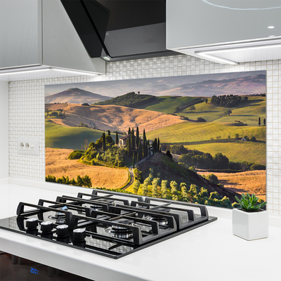 Painel vidro cozinha Paisagem Uplands Meadows Cottage