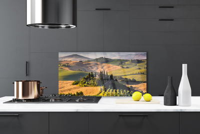 Painel vidro cozinha Paisagem Uplands Meadows Cottage