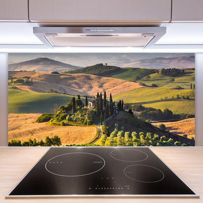 Painel vidro cozinha Paisagem Uplands Meadows Cottage