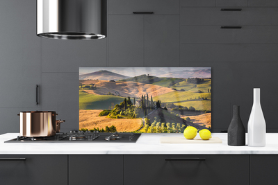 Painel vidro cozinha Paisagem Uplands Meadows Cottage