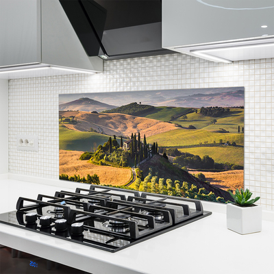 Painel vidro cozinha Paisagem Uplands Meadows Cottage